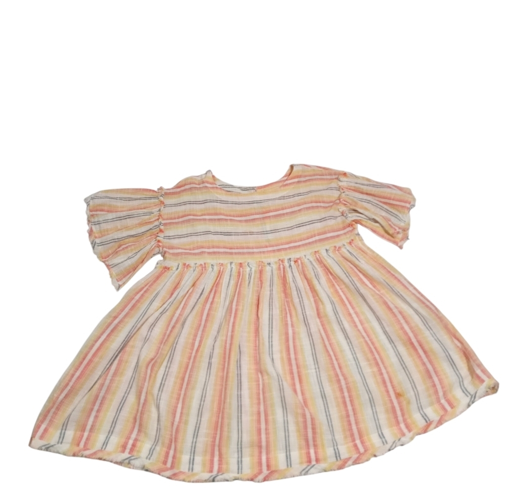 Free People Pastel Striped Mini Dress - Pink, Yellow, Blue, Cream - Picture 6 of 7